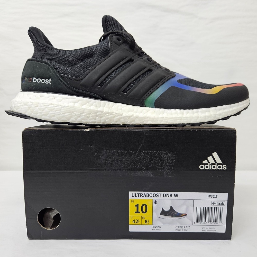 Adidas‎ Women's Ultraboost DNA Running Shoes FV7015 Black Rainbow Sz 10